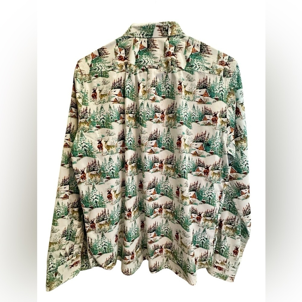 Denim And Flower Ricky Singh Deer Snow Cabin Button Down - Mens Large - Picture 2 of 5